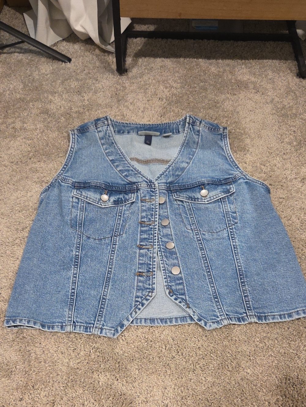 Universal Thread Light Blue Denim Button-Front Vest